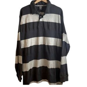 STARBURY | MEN’S LIGHT & DARK GRAY STRIPED LONG SLEEVE SHIRT WITH COLLAR